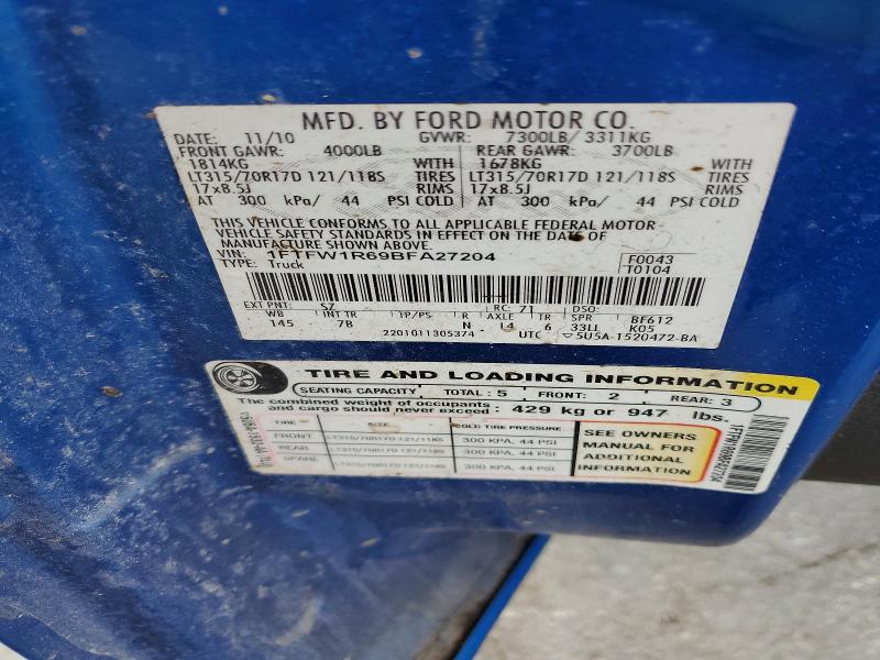 Aukcja sprzedaży 2011 Ford F150, vin: 1FTFW1R69BFA27204, numer aukcji: 60836936