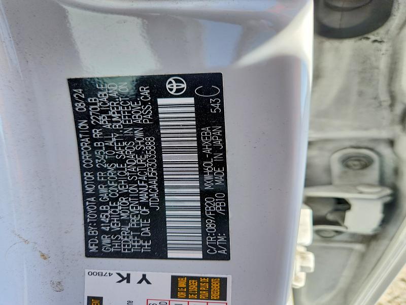 Продажа на аукционе авто 2024 Toyota Prius, vin: JTDACAAU5R3035888, номер лота: 61069146