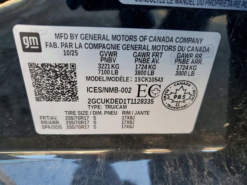 Aukcja sprzedaży 2026 Chevrolet Silverado, vin: 2GCUKDED1T1128335, numer aukcji: 62880006