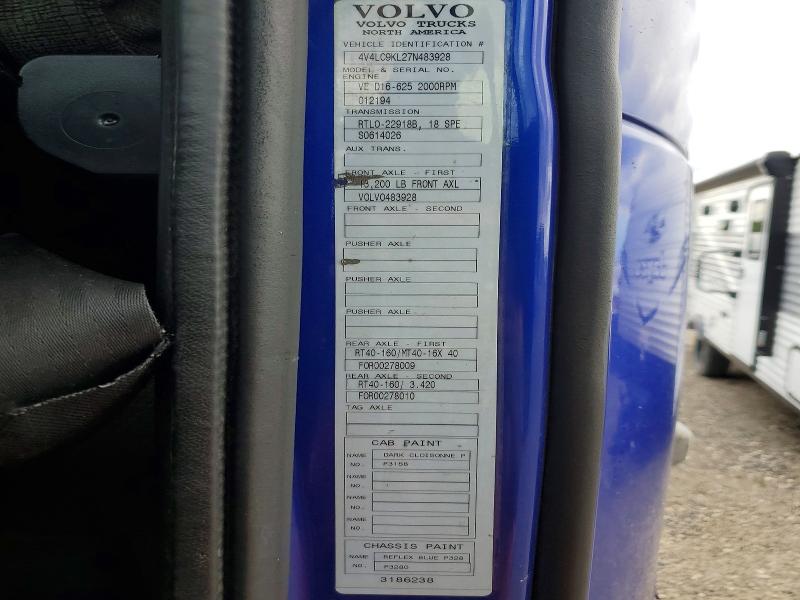 Aukcja sprzedaży 2007 Volvo Vt, vin: 4V4LC9KL27N483928, numer aukcji: 60237856