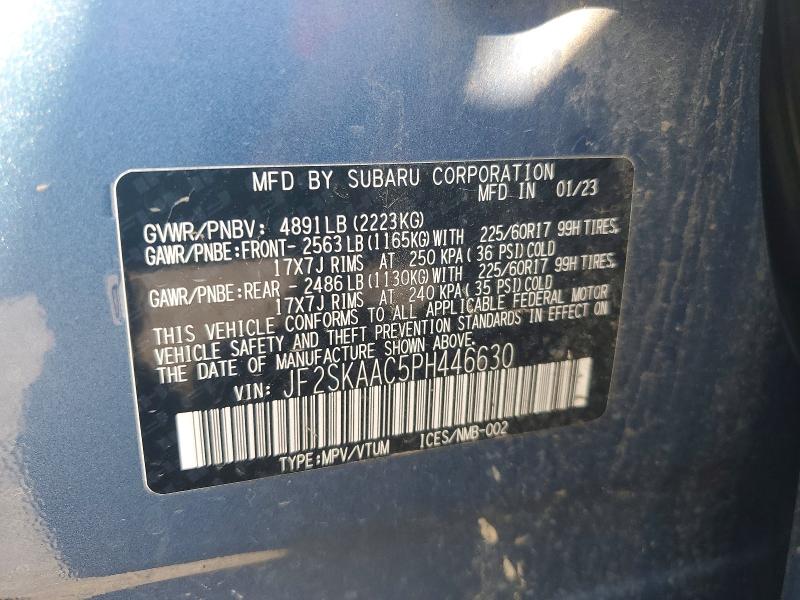61636206 :رقم المزاد ، JF2SKAAC5PH446630 vin ، 2023 Subaru Forester مزاد بيع