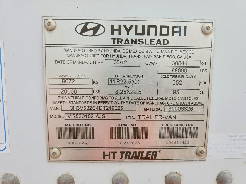 Продаж на аукціоні авто 2013 Hyundai Translead Inc Unknown, vin: 3H3V532C4DT249025, номер лоту: 59716786