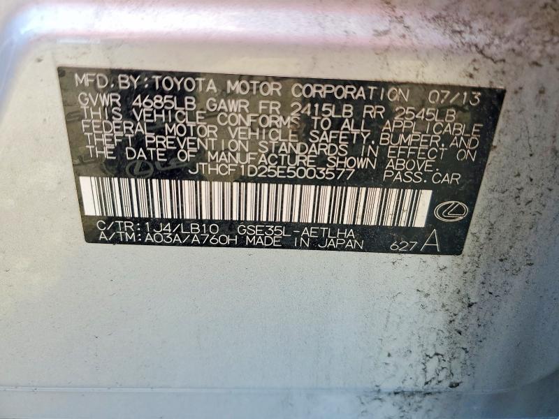 59891756 :رقم المزاد ، JTHCF1D25E5003577 vin ، 2014 Lexus Is مزاد بيع