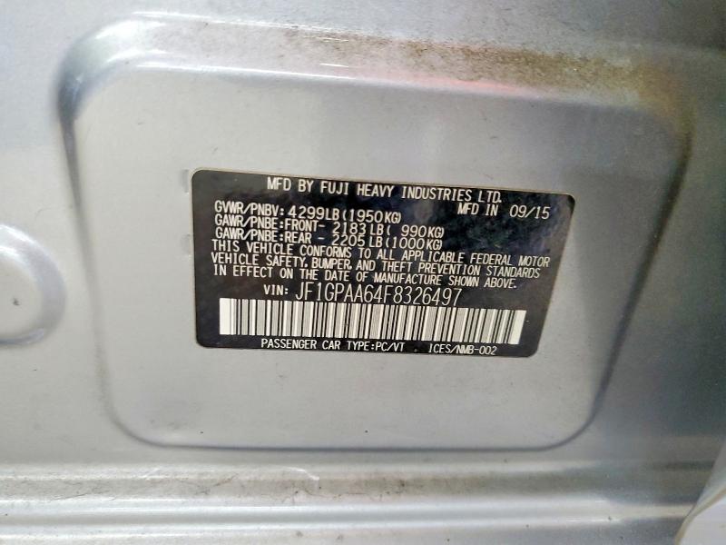 61624646 :رقم المزاد ، JF1GPAA64F8326497 vin ، 2015 Subaru Impreza مزاد بيع