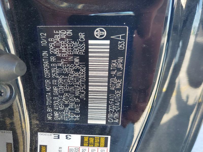 62821436 :رقم المزاد ، JTKJF5C77D3058211 vin ، 2013 Scion Tc مزاد بيع