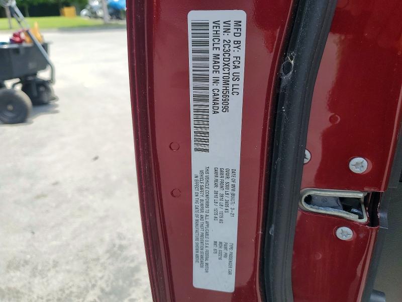 62027076 :رقم المزاد ، 2C3CDXCT0MH569095 vin ، 2021 Dodge Charger مزاد بيع