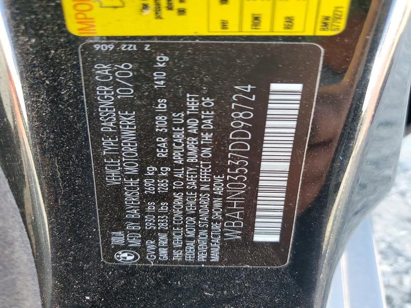 62091036 :رقم المزاد ، WBAHN03537DD98724 vin ، 2007 Bmw 760 مزاد بيع