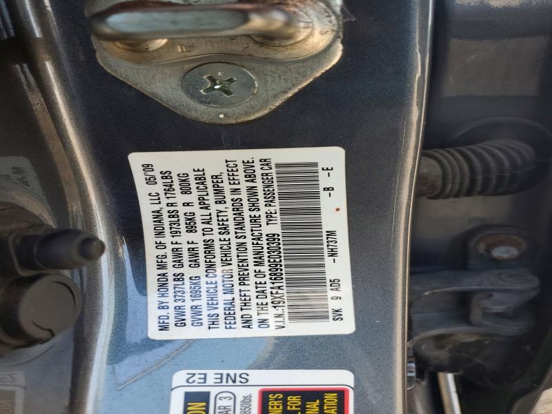 Продаж на аукціоні авто 2009 Honda Civic, vin: 19XFA16899E030399, номер лоту: 59622816