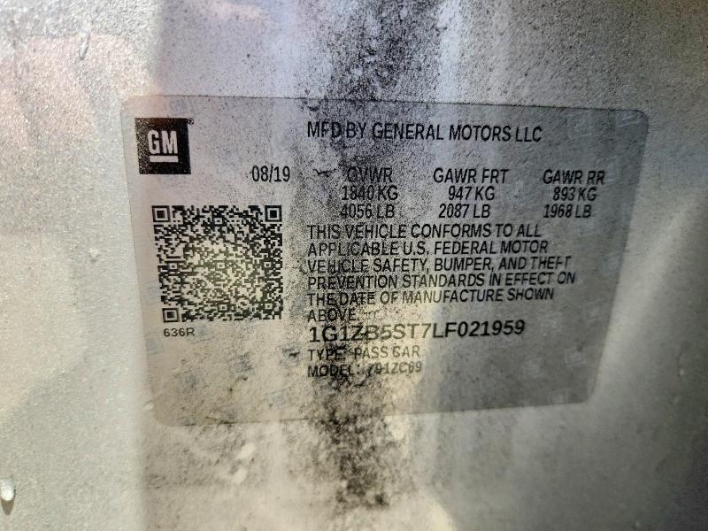 2020 Chevrolet Malibu მანქანა იყიდება აუქციონზე, vin: 1G1ZB5ST7LF021959, აუქციონის ნომერი: 59812106