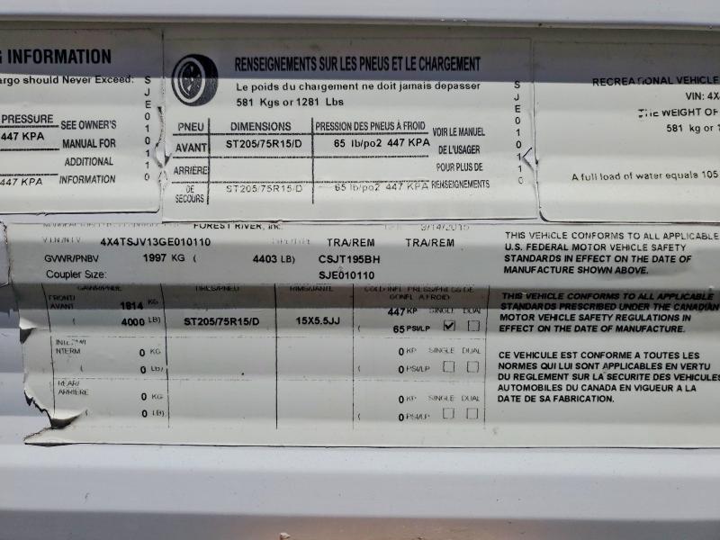 Продажа на аукционе авто 2016 Forest Riv Recreational Vehicle (rv), vin: 4X4TSJV13GE010110, номер лота: 59390496