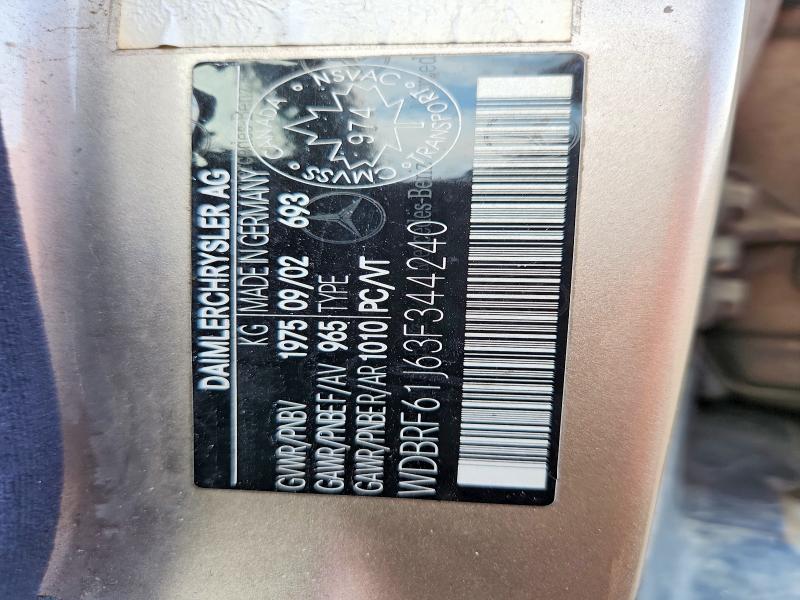 Aukcja sprzedaży 2003 Mercedes-benz C, vin: WDBRF61J63F344240, numer aukcji: 62774116