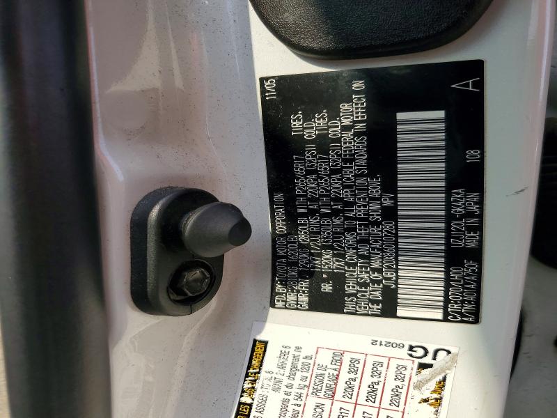 63197936 :رقم المزاد ، JTJBT20X860107280 vin ، 2006 Lexus Gx مزاد بيع