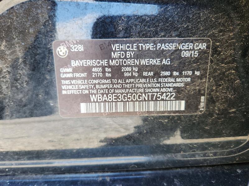 Продаж на аукціоні авто 2016 Bmw 328, vin: WBA8E3G50GNT75422, номер лоту: 62864136