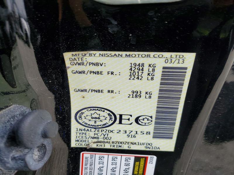 Aukcja sprzedaży 2013 Nissan Altima, vin: 1N4AL2EP2DC237158, numer aukcji: 59005136
