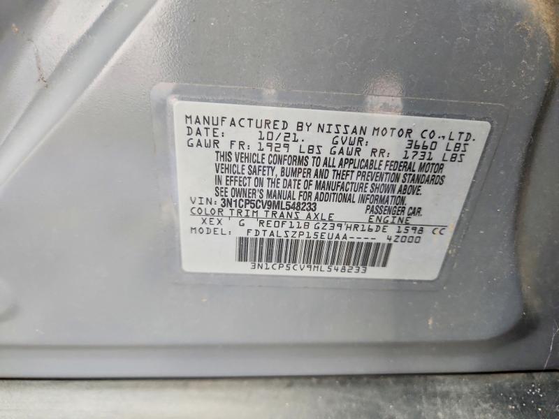 Aukcja sprzedaży 2021 Nissan Kicks, vin: 3N1CP5CV9ML548233, numer aukcji: 62940276