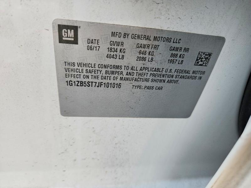 Продаж на аукціоні авто 2018 Chevrolet Malibu, vin: 1G1ZB5ST7JF101016, номер лоту: 60484036