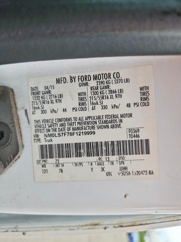 61840486 :رقم المزاد ، NM0LS7F76F1219999 vin ، 2015 Ford Transit Connect مزاد بيع