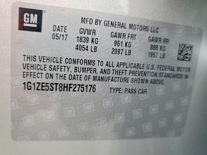 Продажа на аукционе авто 2017 Chevrolet Malibu, vin: 1G1ZE5ST8HF275176, номер лота: 61908236