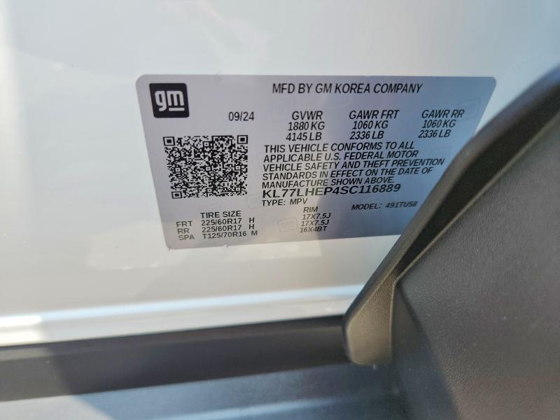 61750216 :رقم المزاد ، KL77LHEP4SC116889 vin ، 2025 Chevrolet Trax مزاد بيع