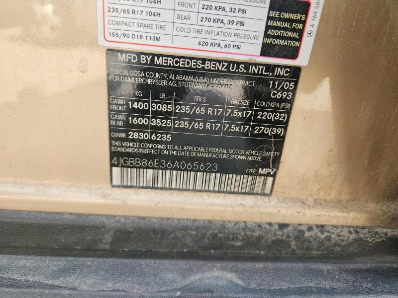 Aukcja sprzedaży 2006 Mercedes-benz Ml, vin: 4JGBB86E36A065623, numer aukcji: 60982756