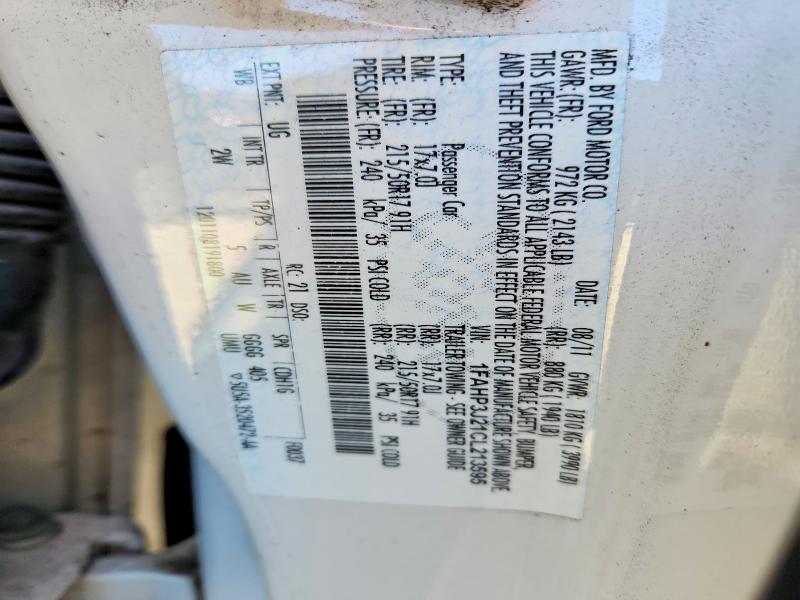 Aukcja sprzedaży 2012 Ford Focus, vin: 1FAHP3J21CL213595, numer aukcji: 63244796