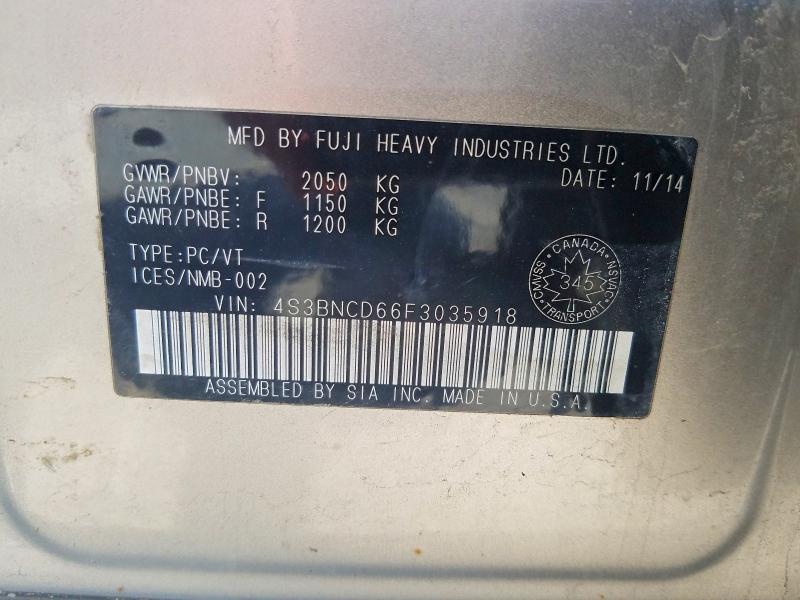 Продаж на аукціоні авто 2015 Subaru Legacy, vin: 4S3BNCD66F3035918, номер лоту: 60045116