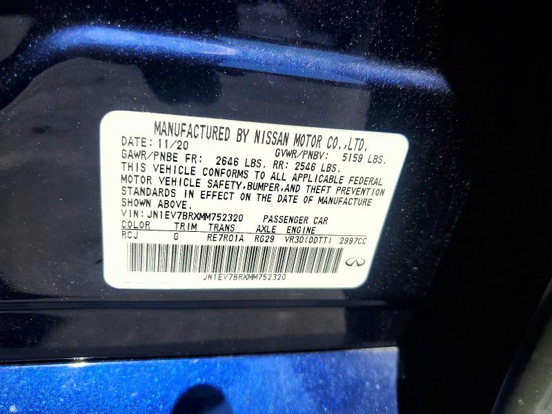 Продаж на аукціоні авто 2021 Infiniti Q50, vin: JN1EV7BRXMM752320, номер лоту: 60407326