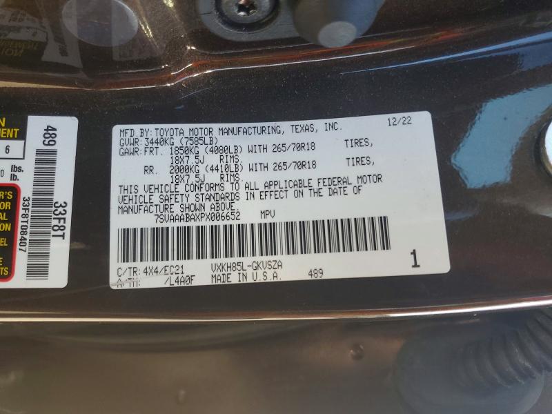Продаж на аукціоні авто 2023 Toyota Sequoia, vin: 7SVAAABAXPX006652, номер лоту: 60247946