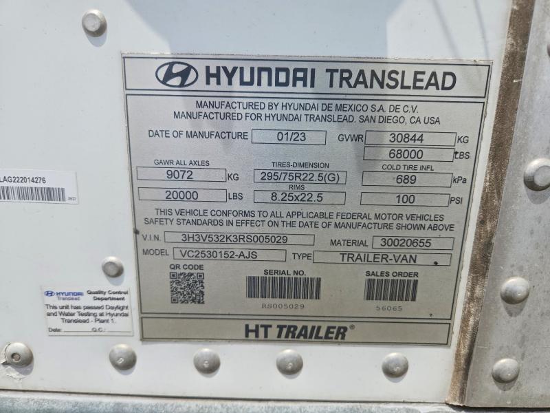Aukcja sprzedaży 2024 Hyundai Translead Inc Unknown, vin: 3H3V532K3RS005029, numer aukcji: 60631016