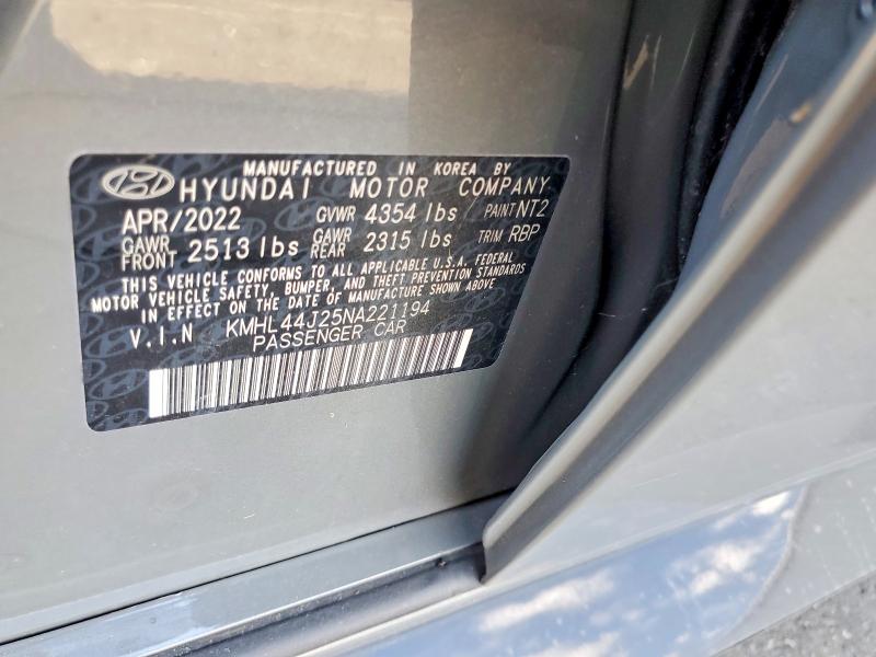 Aukcja sprzedaży 2022 Hyundai Sonata, vin: KMHL44J25NA221194, numer aukcji: 59256396
