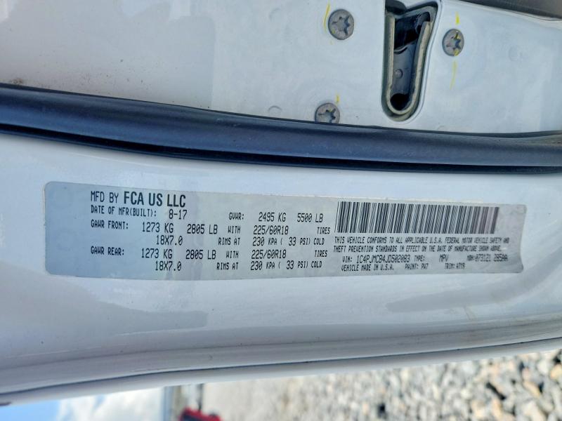 Aukcja sprzedaży 2018 Jeep Cherokee, vin: 1C4PJMCB4JD502083, numer aukcji: 61845116