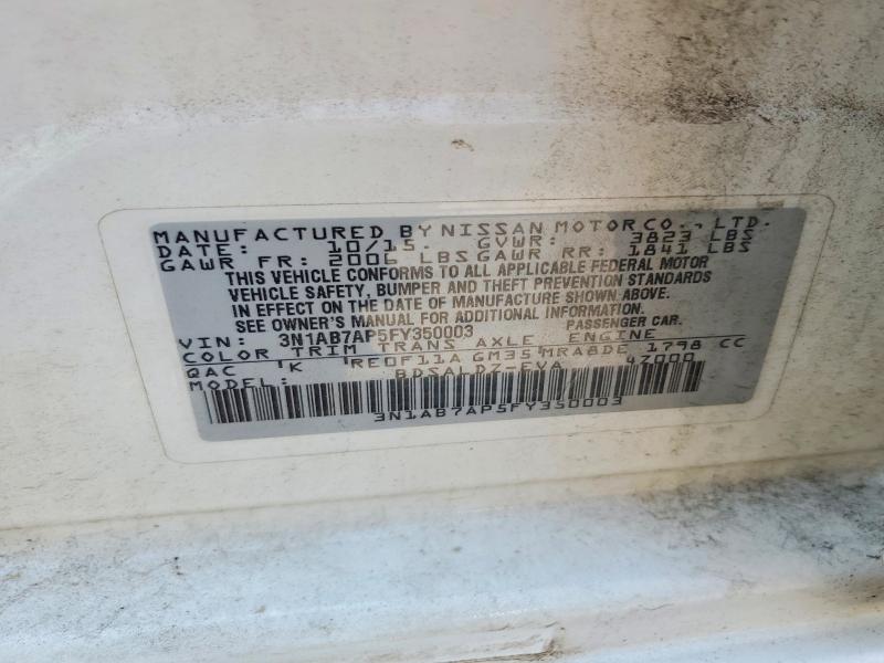 60789226 :رقم المزاد ، 3N1AB7AP5FY350003 vin ، 2015 Nissan Sentra مزاد بيع