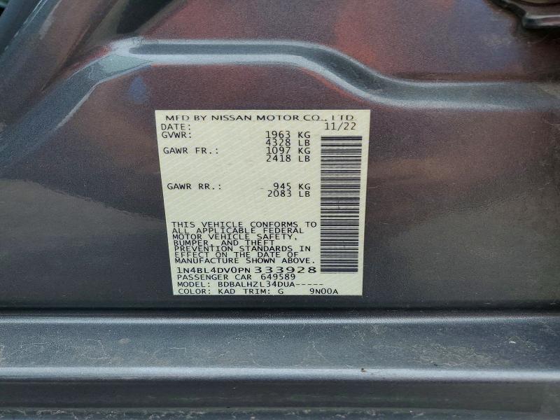 Auction sale of the 2023 Nissan Altima, vin: 1N4BL4DV0PN333928, lot number: 60044136