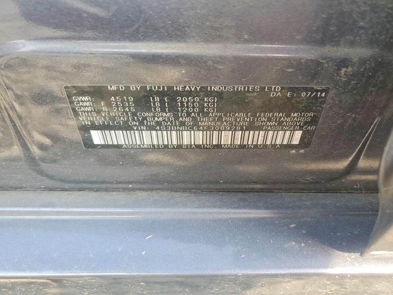 Продаж на аукціоні авто 2015 Subaru Legacy, vin: 4S3BNBC64F3009281, номер лоту: 59386616