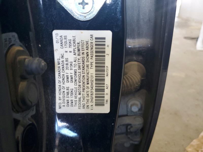60213386 :رقم المزاد ، 2HGFB2F54DH521311 vin ، 2013 Honda Civic مزاد بيع
