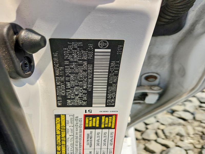 Продаж на аукціоні авто 2019 Toyota Camry, vin: 4T1B11HK1KU195860, номер лоту: 61026506
