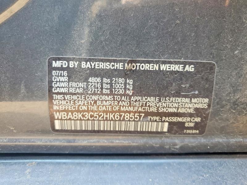 Aukcja sprzedaży 2017 Bmw 330, vin: WBA8K3C52HK678557, numer aukcji: 59994996