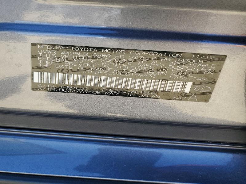 61162036 :رقم المزاد ، JTHBF5C24D5189633 vin ، 2013 Lexus Is مزاد بيع
