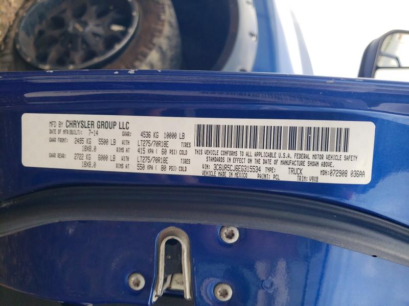 61523266 :رقم المزاد ، 3C6UR5CJ6EG315534 vin ، 2014 Ram 2500 مزاد بيع