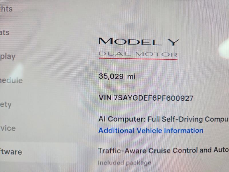 Продажа на аукционе авто 2023 Tesla Model Y, vin: 7SAYGDEF6PF600927, номер лота: 62321126