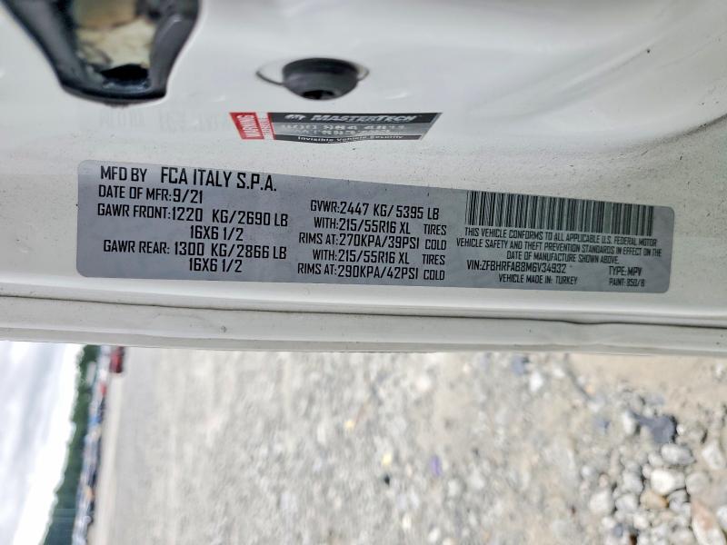 Auction sale of the 2021 Ram Promaster City, vin: ZFBHRFAB8M6V34932, lot number: 60380716