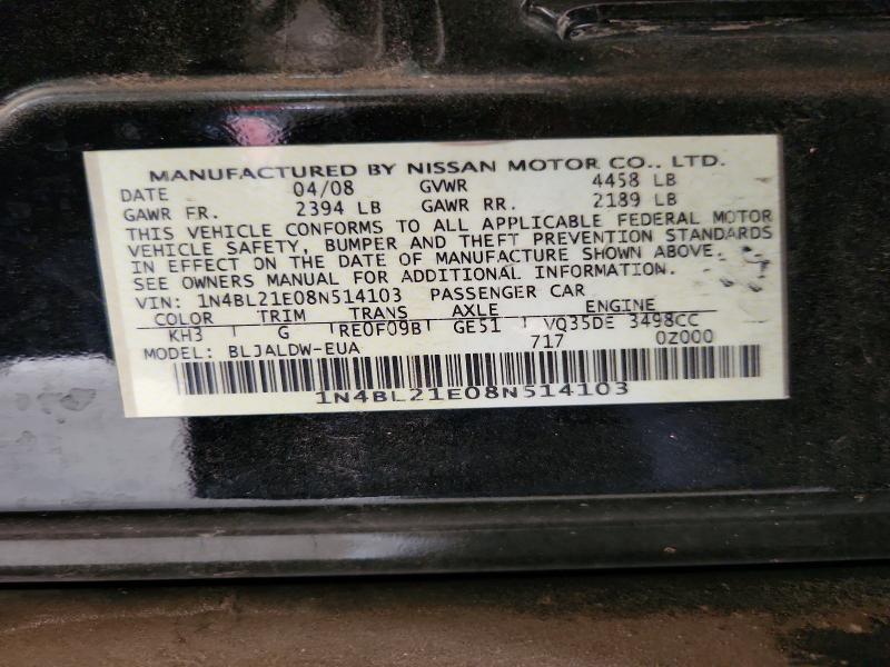 Продаж на аукціоні авто 2008 Nissan Altima, vin: 1N4BL21E08N514103, номер лоту: 61494806