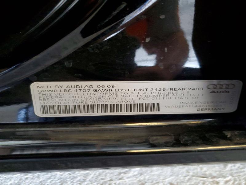2010 Audi A4 მანქანა იყიდება აუქციონზე, vin: WAUEFAFL4AN003657, აუქციონის ნომერი: 61870366