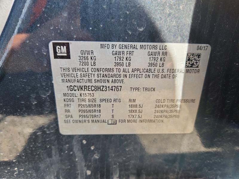 Продажа на аукционе авто 2017 Chevrolet Silverado, vin: 1GCVKREC8HZ314767, номер лота: 61294766