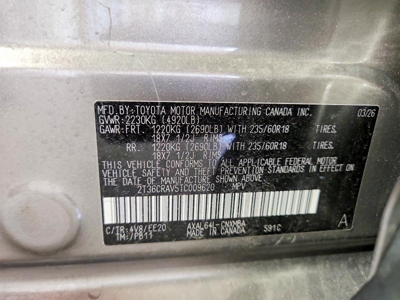 59665966 :رقم المزاد ، 2T36CRAV5TC009620 vin ، 2026 Toyota Rav4 مزاد بيع