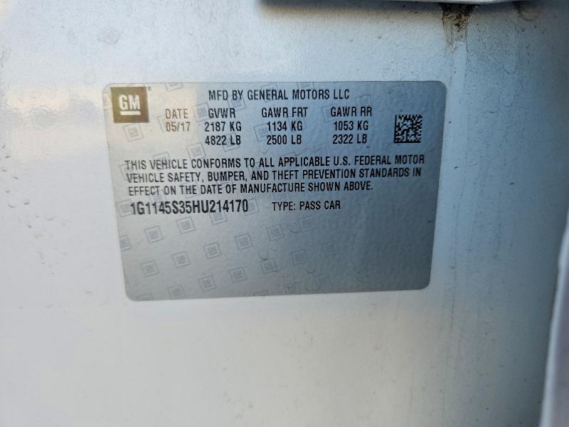 Продаж на аукціоні авто 2017 Chevrolet Impala, vin: 1G1145S35HU214170, номер лоту: 61873606