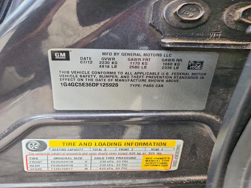 2013 Buick Lacrosse მანქანა იყიდება აუქციონზე, vin: 1G4GC5E36DF125928, აუქციონის ნომერი: 61685616