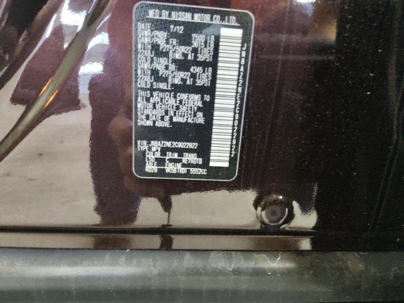 2012 Infiniti Qx56 მანქანა იყიდება აუქციონზე, vin: JN8AZ2NE2C9022922, აუქციონის ნომერი: 58866396