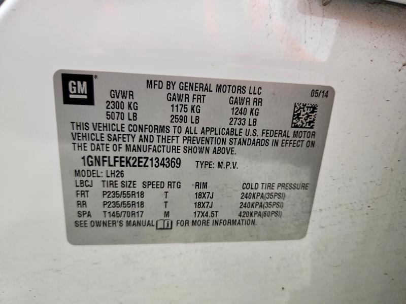 Продажа на аукционе авто 2014 Chevrolet Equinox, vin: 1GNFLFEK2EZ134369, номер лота: 62879046