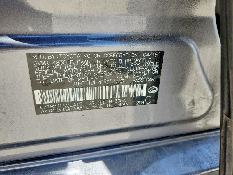 Aukcja sprzedaży 2015 Lexus Gs, vin: JTHBE1BLXFA013783, numer aukcji: 59361316